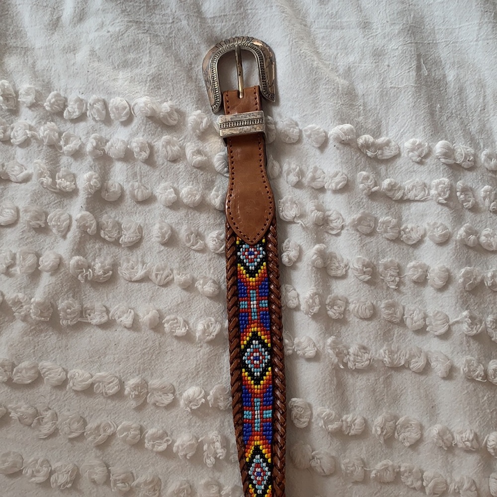 Beaded leather belt (vintage)